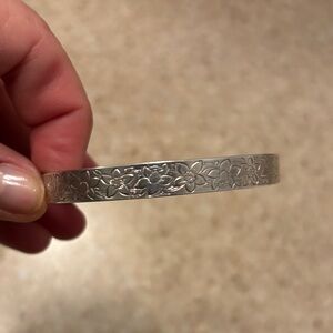 Vintage P&E sterling Silver floral Bangle Bracelet